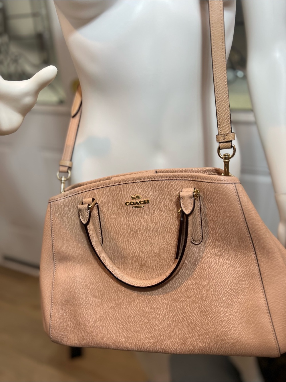 Coach Pebble Leather Satchel in Blush